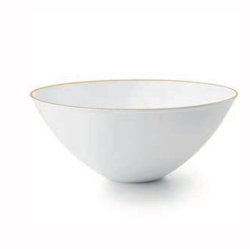 Curve Collection Salad Bowl - White/ Gold 58 oz. (1ct) - Set With Style