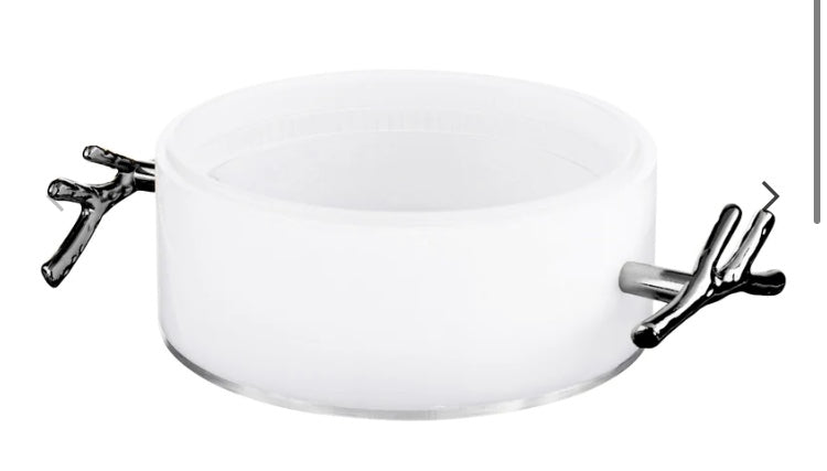 1/2lb. Dip Bowl with twig handles - white and black - Set With Style