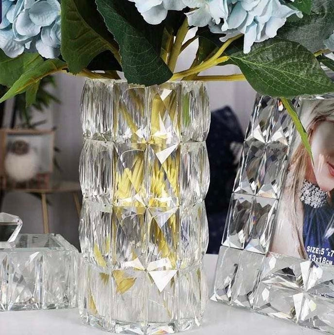 Double Row Crystal Vase - Set With Style