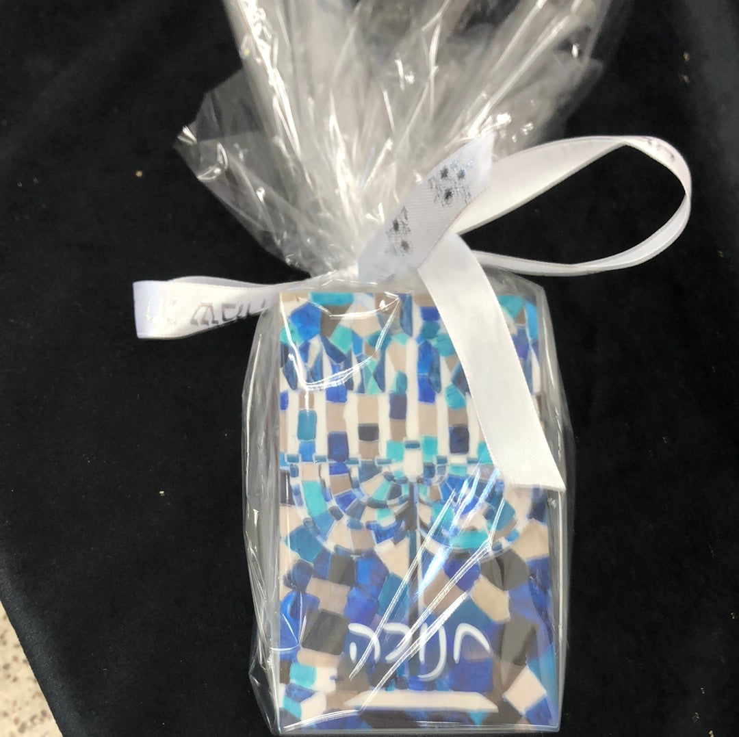 Painted Mosaic Chanukah Matchbox with Matches - Set With Style