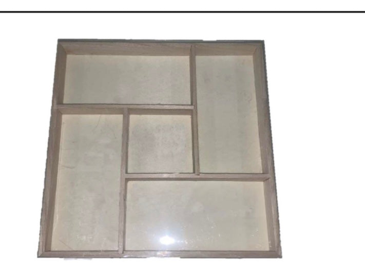 10.5" x 10.5" Natural Color Wood Tray 5 Section - Set With Style