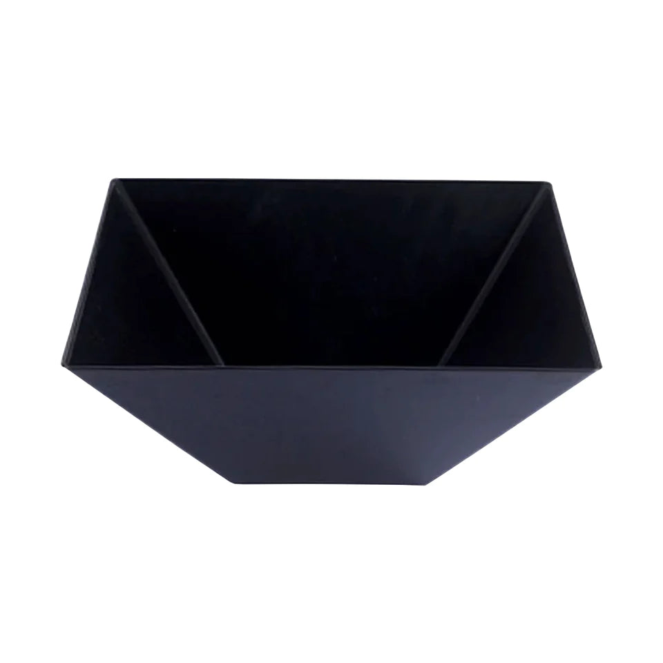 3 qt. Black Square Disposable Plastic Serving Bowls (3ct) - Set With Style