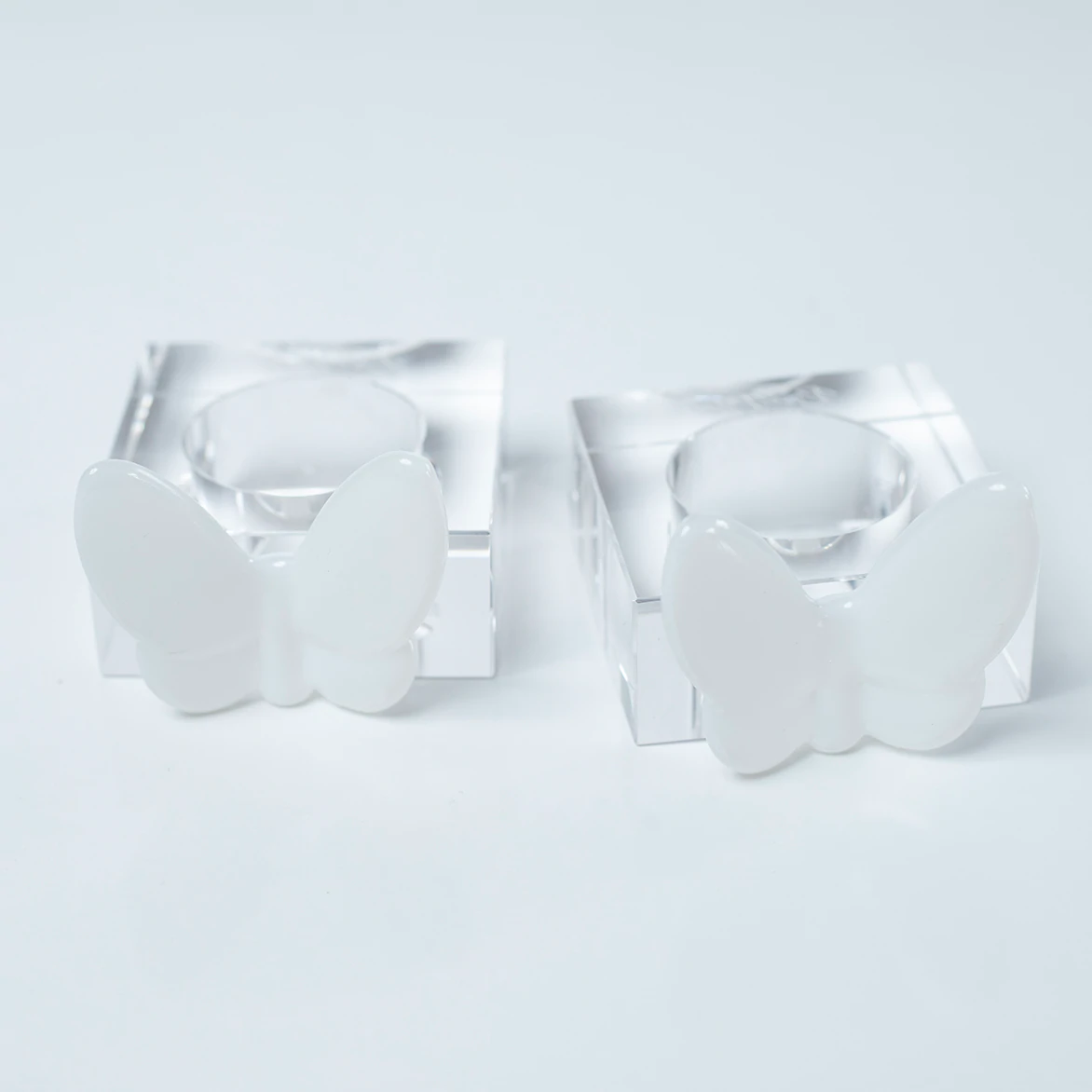 Crystal Butterfly Napkin Ring White (Pair of 4) - Set With Style