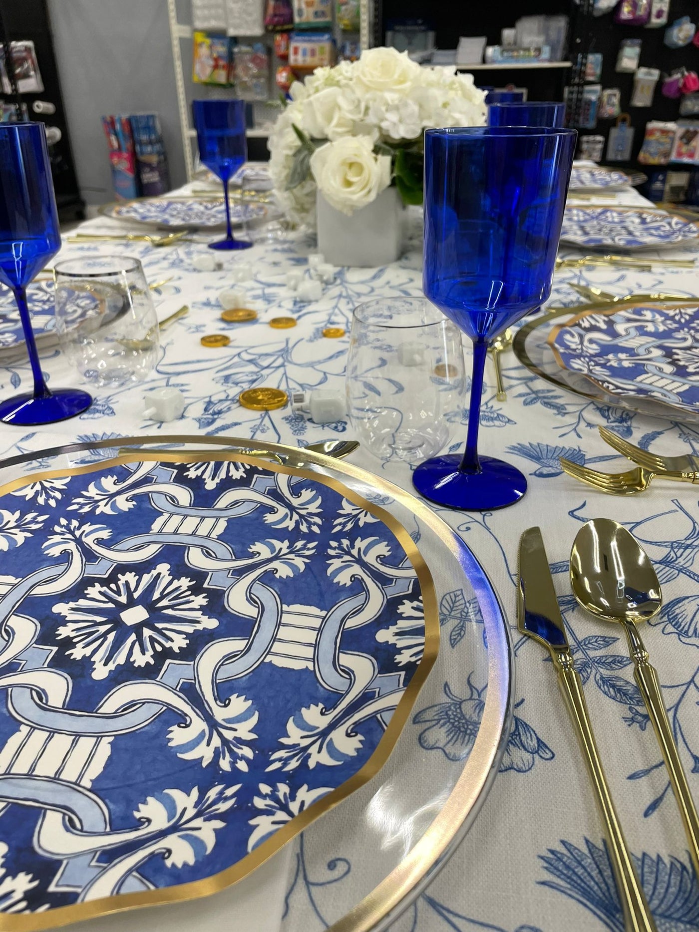 Chanukah Tablescape 2 - Set With Style