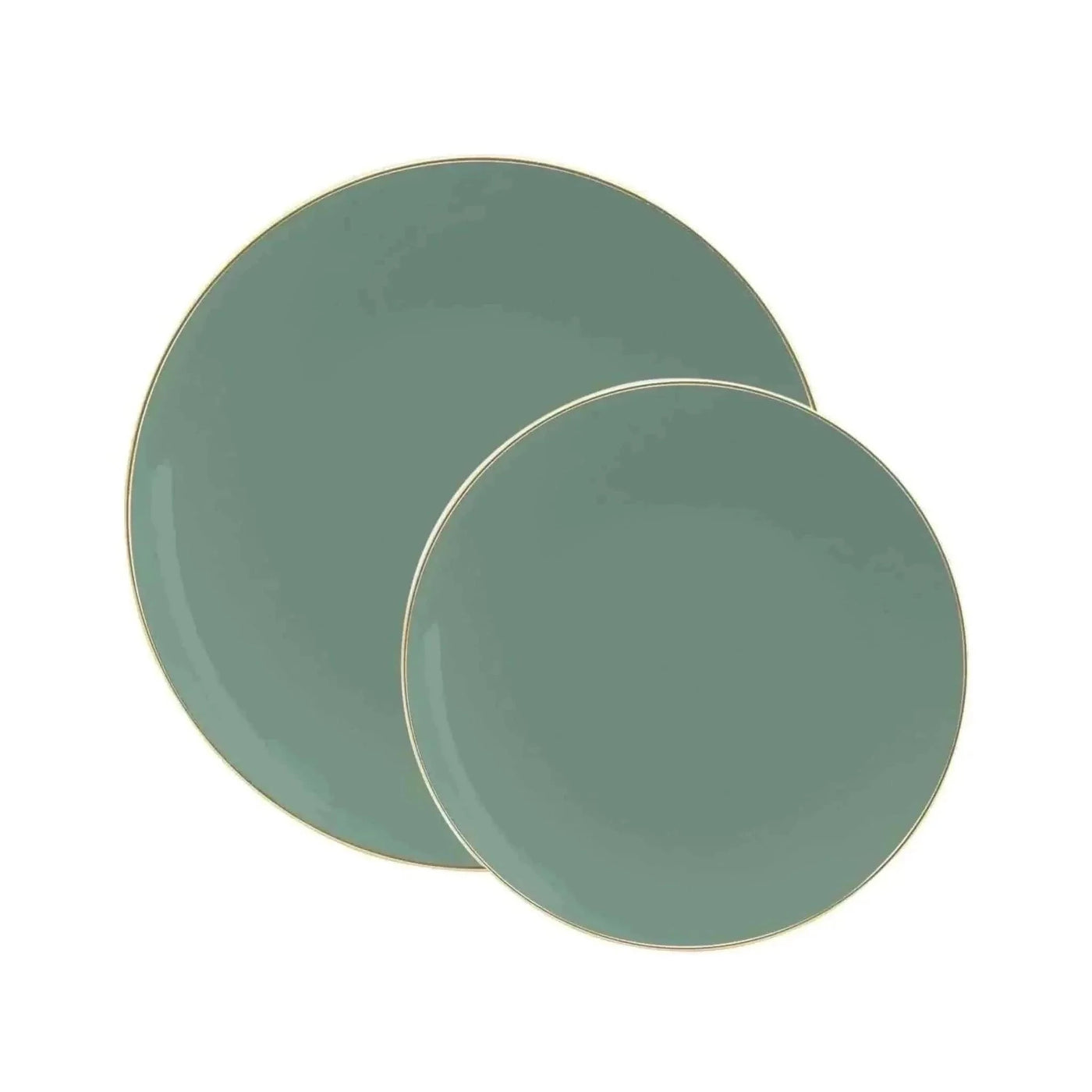 Round Sage • Gold Plastic Plates | 10 Pack - Set With Style