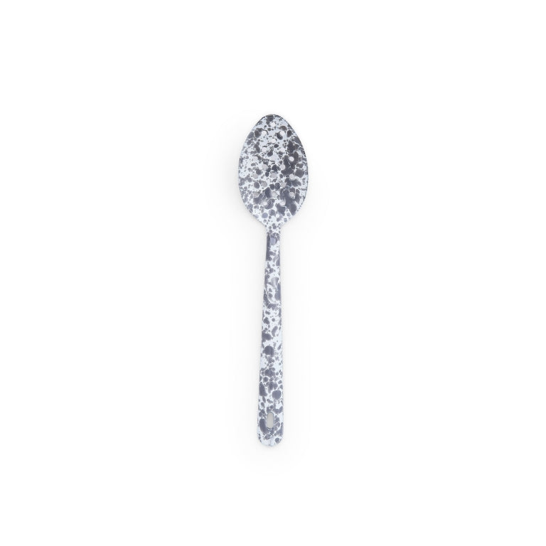 Enamelware Splatter Large Serving Spoon, Grey - Set With Style