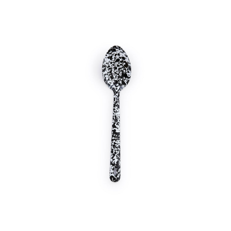 Enamelware Splatter Large Serving Spoon, Black - Set With Style