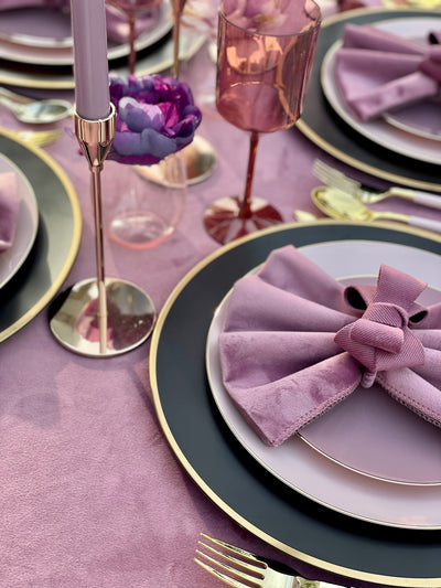 Velvet Mauve Tablecloth Collection - Set With Style
