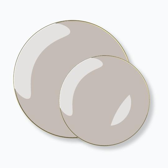 Round Linen • Gold Plastic Plates | 10 Pack - Set With Style